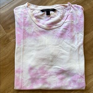 John Varvatos Pink and White T-Shirt tie dye size S
